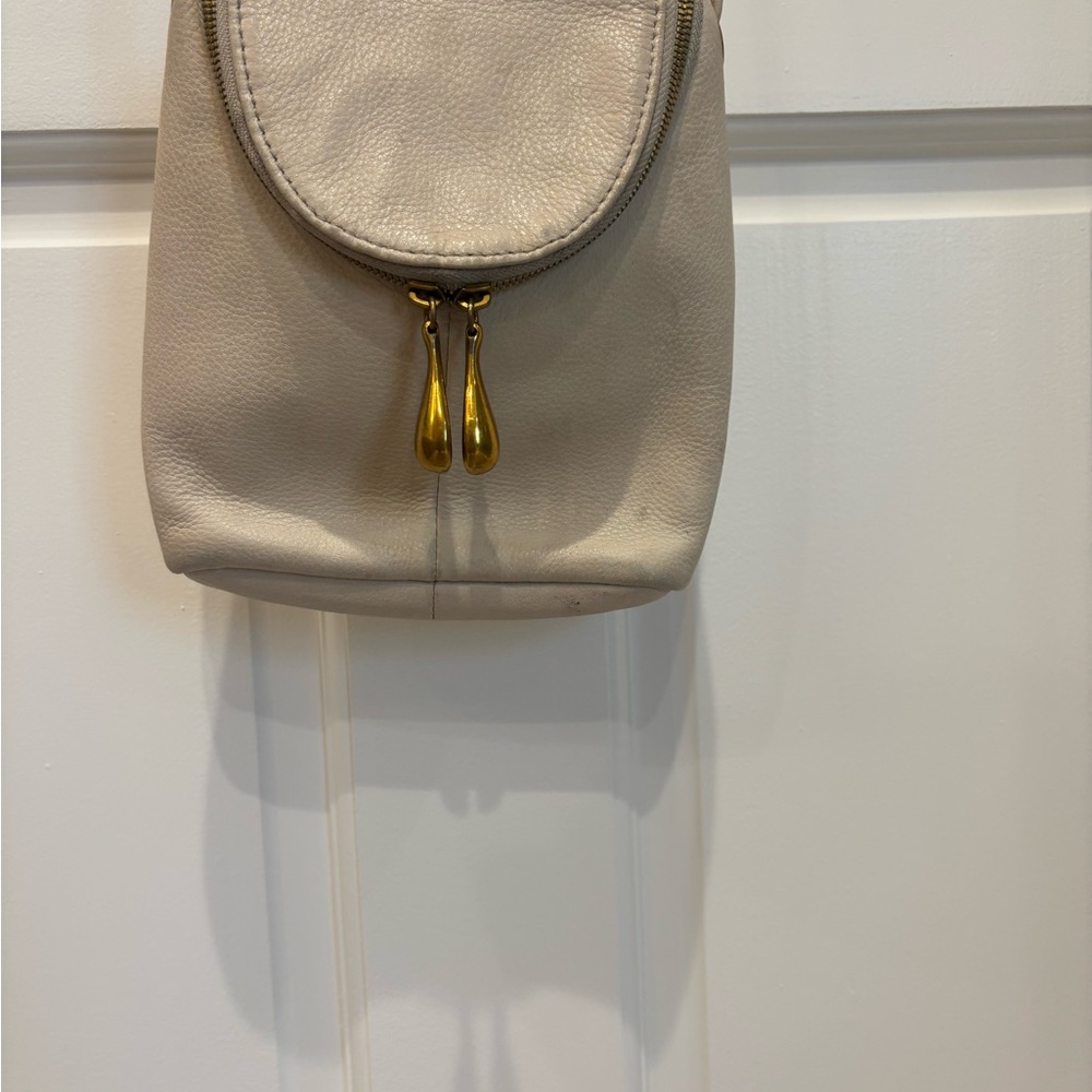 HOBO Cream Crossbody Bag with Gold Accents